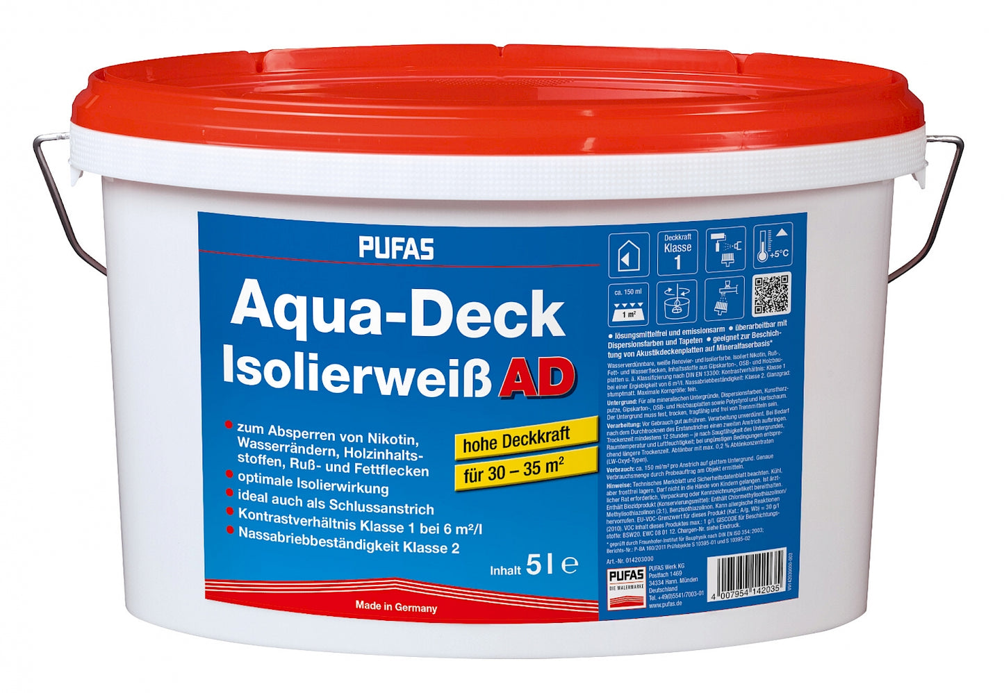Pufas Aqua-Deck Isolierweiß AD